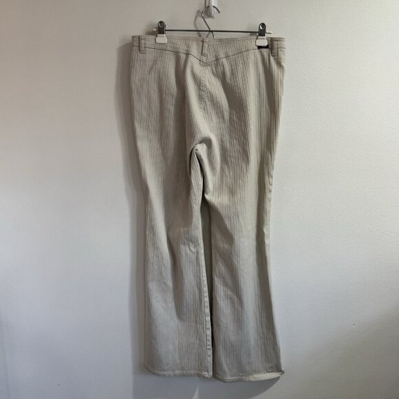 Vintage Y2K Angels Pants Jeans 18 Low Rise Flare Beige Tan Ribbed Stripe - Picture 4 of 8